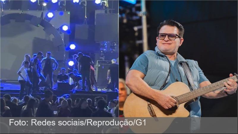 Marrone está internado sem previsão de alta após cair de palco durante show